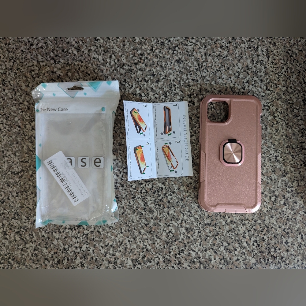 NEW i Phone 14 Max Case (6.7) Kickstand, Rose/Pink Gold